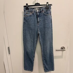 Topshop Moto Blue Straight Leg Jeans
